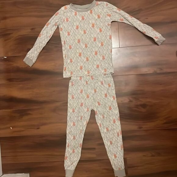 Toddler Pajama Set Bear & Tree Pattern Long Sleeve Cotton Unisex Sleepwear - Picture 2 of 9